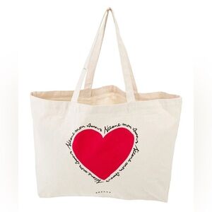 Sezane Limited Edition Heart Amour Cotton Tote Bag